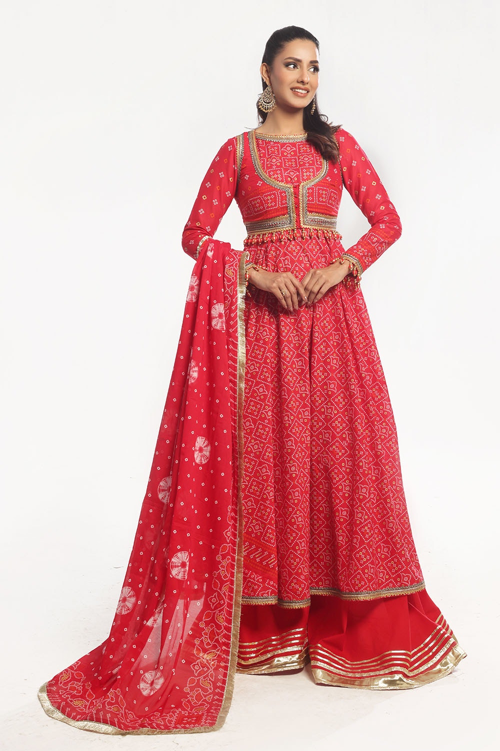 3 Piece Unstitched Gold Printed Lawn Suit
