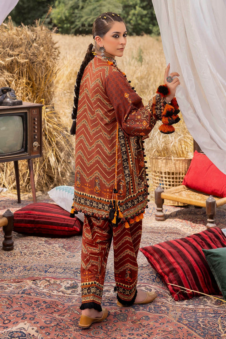 2 Piece Unstitched Gold Printed Lawn Suit