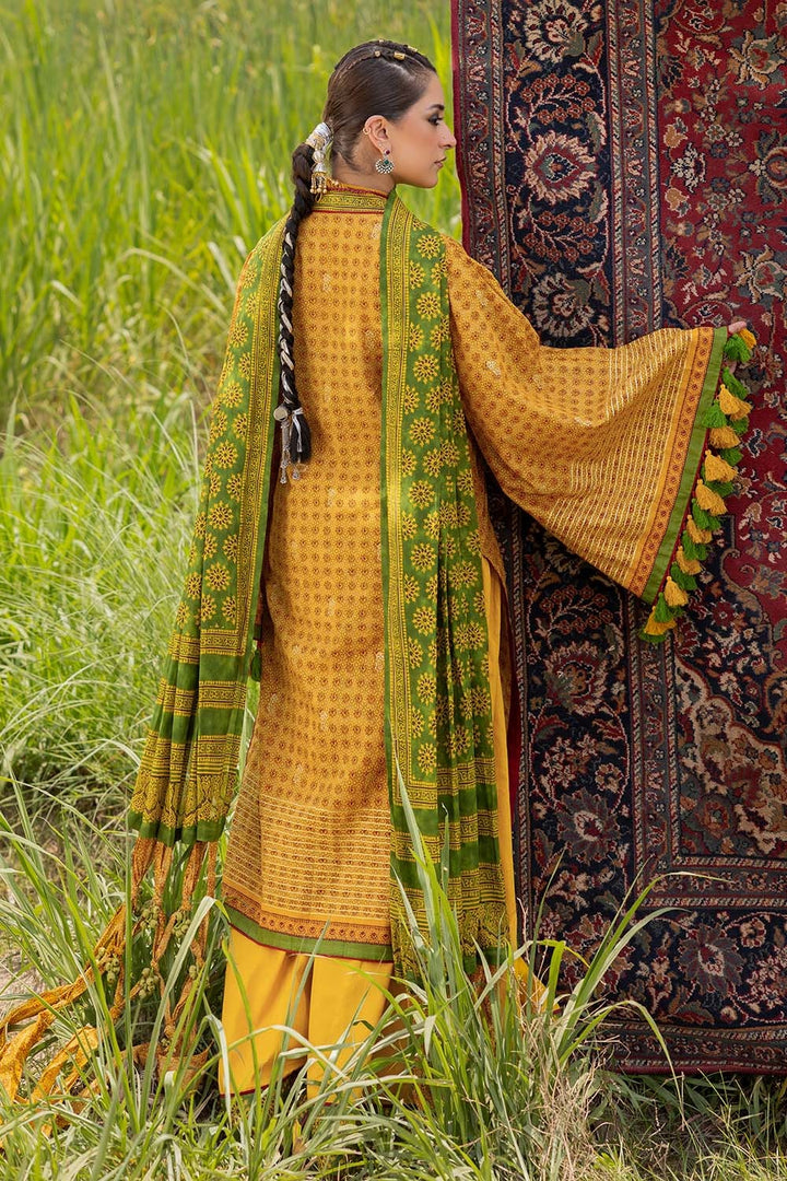3 Piece Unstitched Gold Printed Lawn Suit