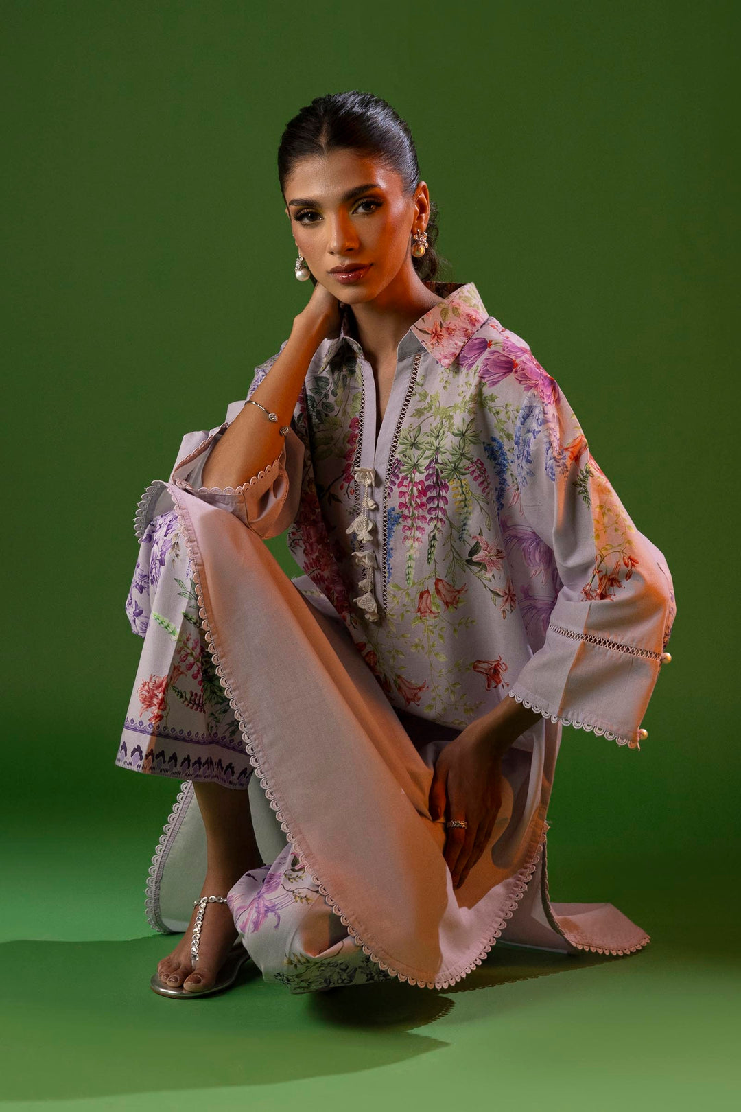 Unstitched Lawn 2 Piece Suit