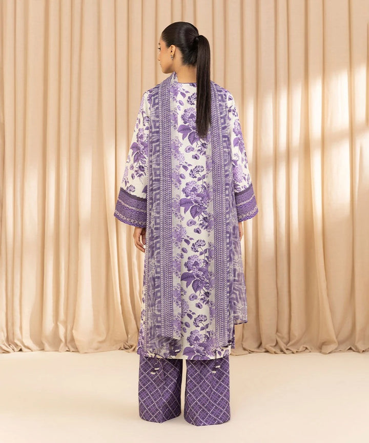 3 Piece - Embroidered Cotton Jacquard Suit