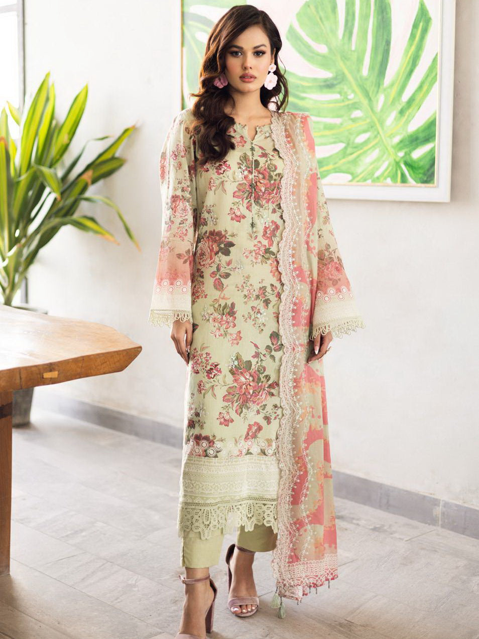Aafreen Scalloped Lawn