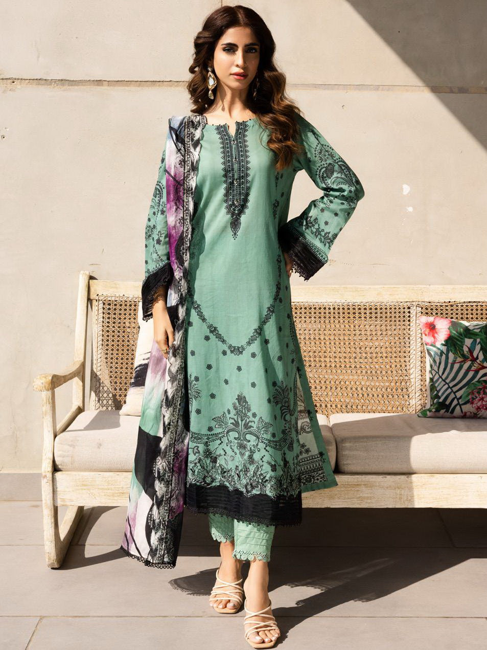 Aafreen Scalloped Lawn