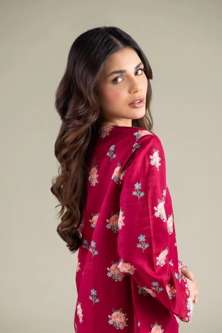 Embroidered | Textured Cotton Floral Threadwork 3 Piece