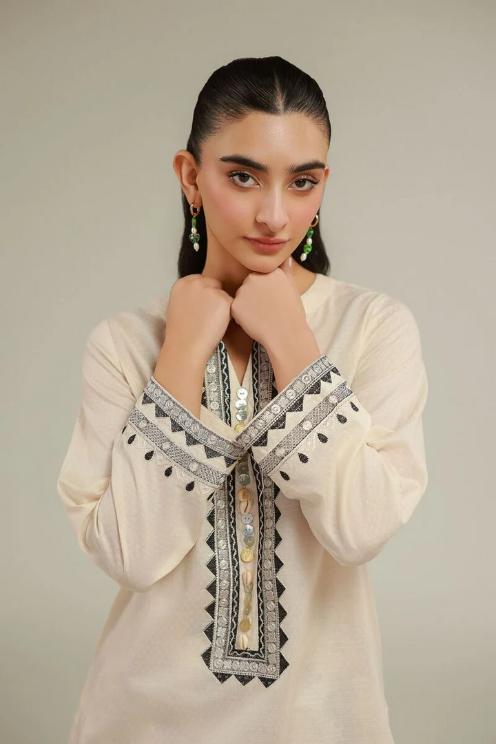 Embroidered | Cotton Dobby White Embroidered 3pc