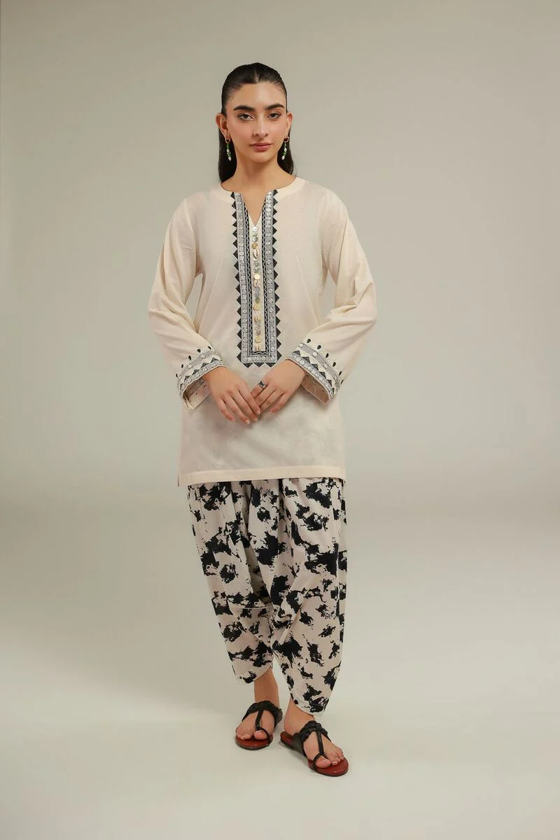 Embroidered | Cotton Dobby White Embroidered 3pc