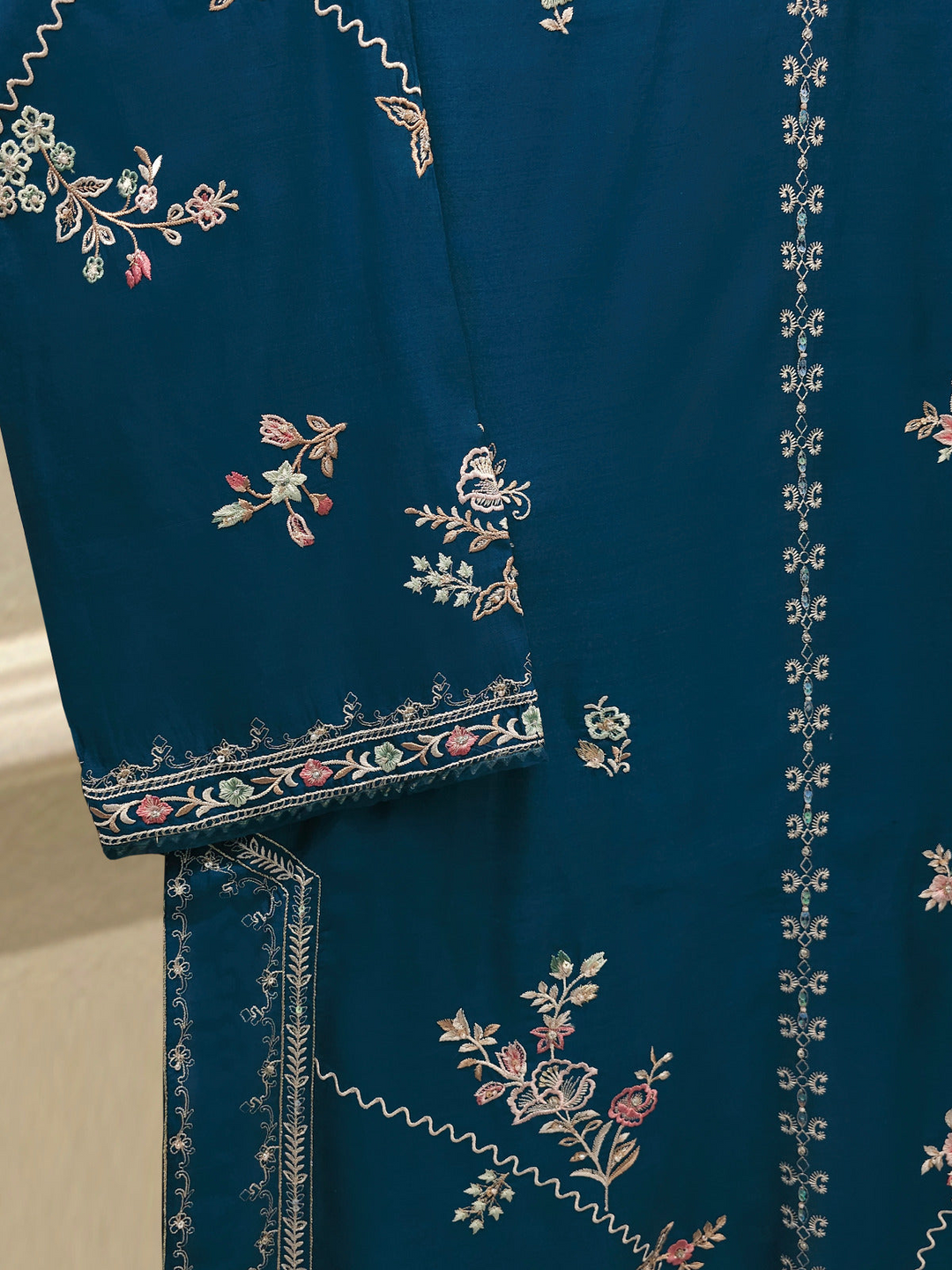 3 Piece - Pure Khaddi Silk Embroidered Suit