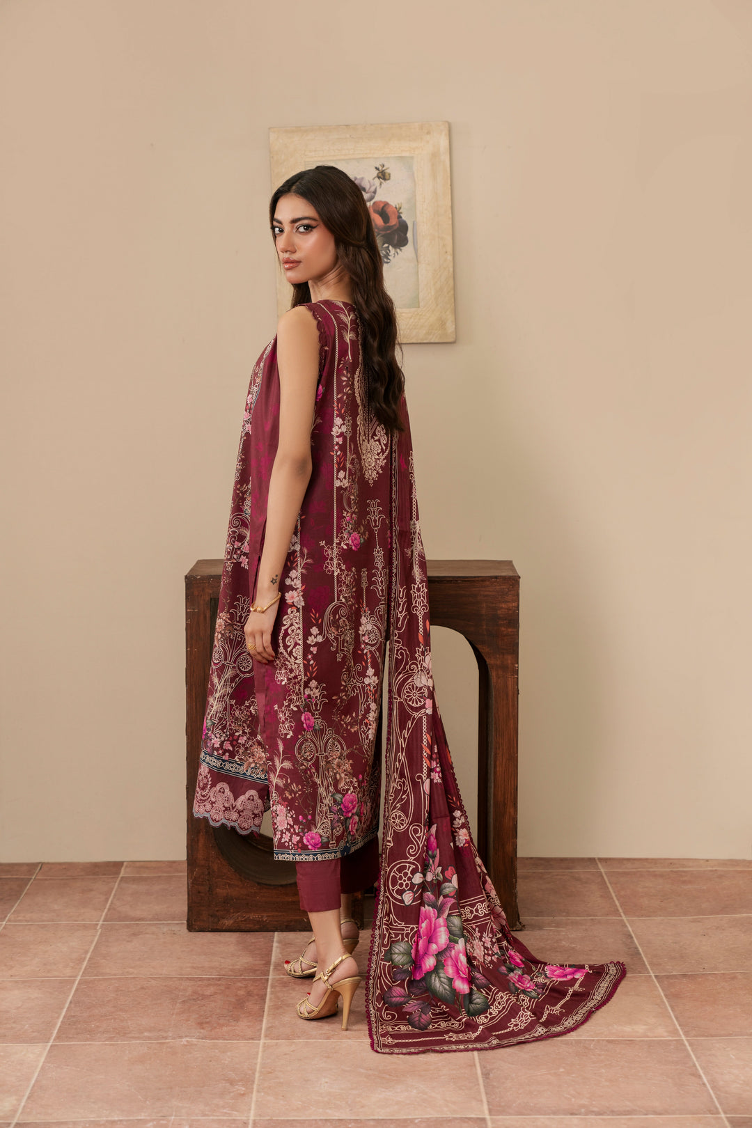 Resham Unstitched Cambric 3 Pcs Printed Suit