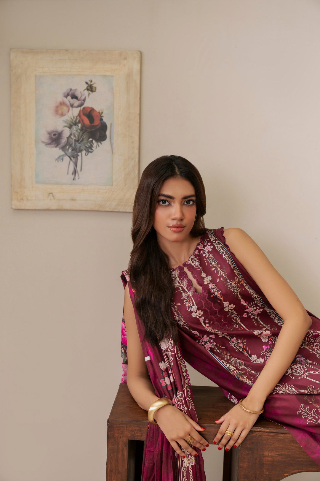 Resham Unstitched Cambric 3 Pcs Printed Suit