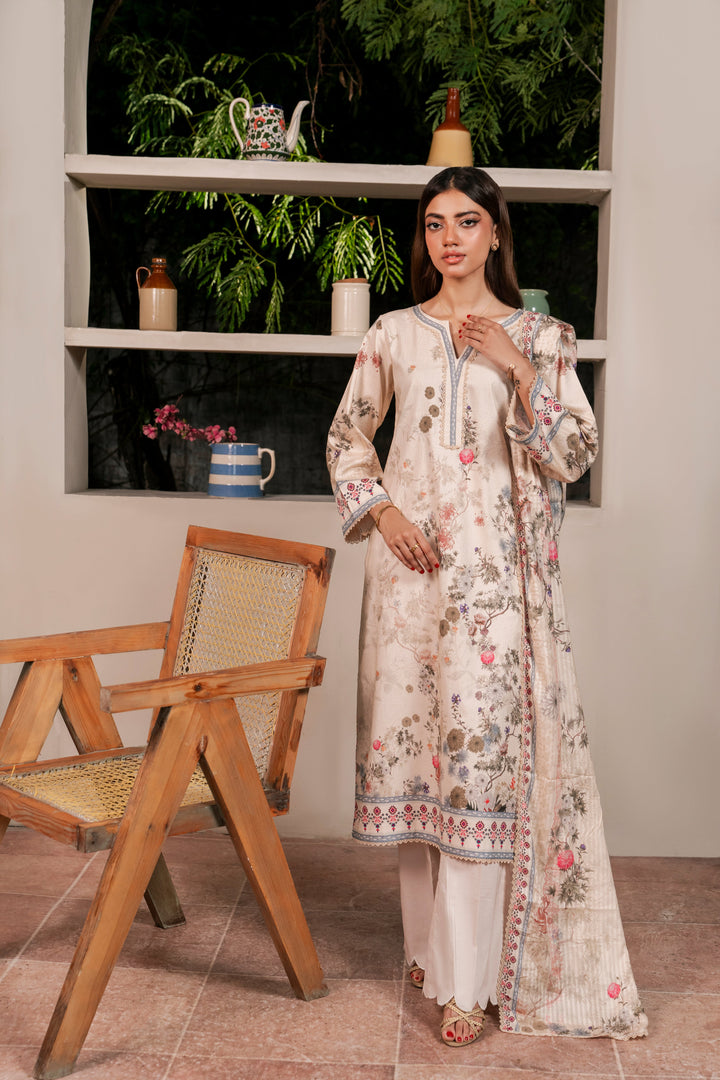 Resham Unstitched Cambric 3 Pcs Printed Suit