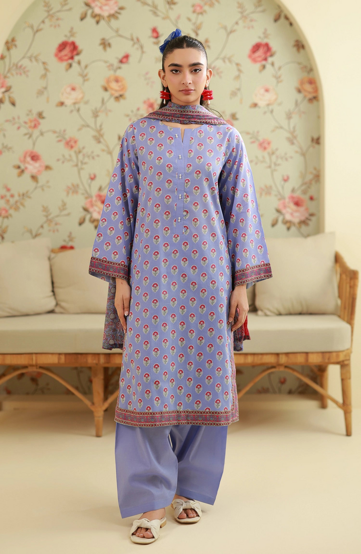 Unstitched 3 Piece Printed Lawn