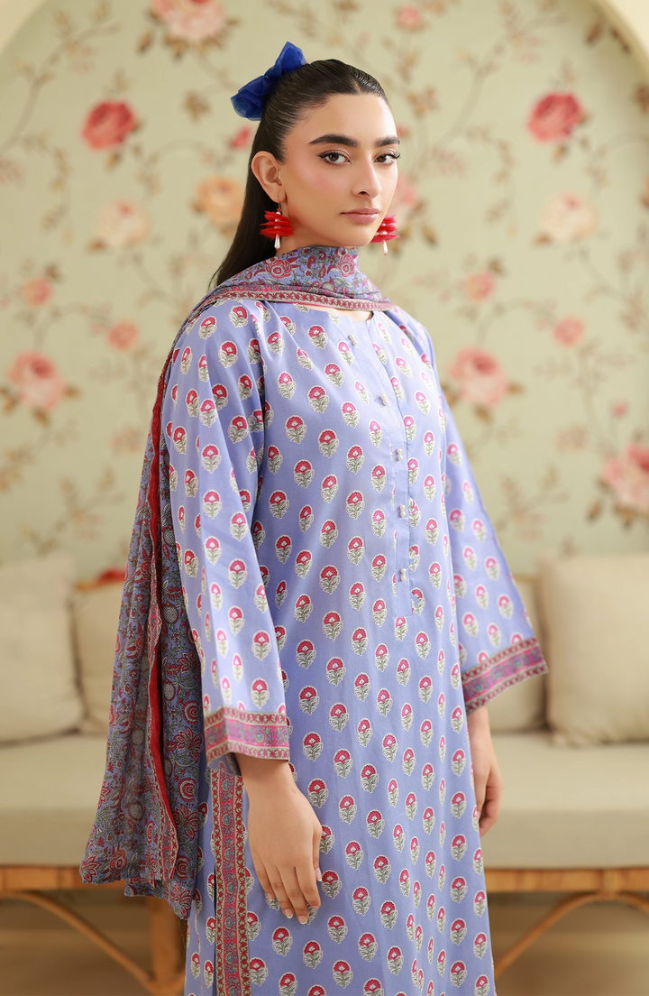 Unstitched 3 Piece Printed Lawn