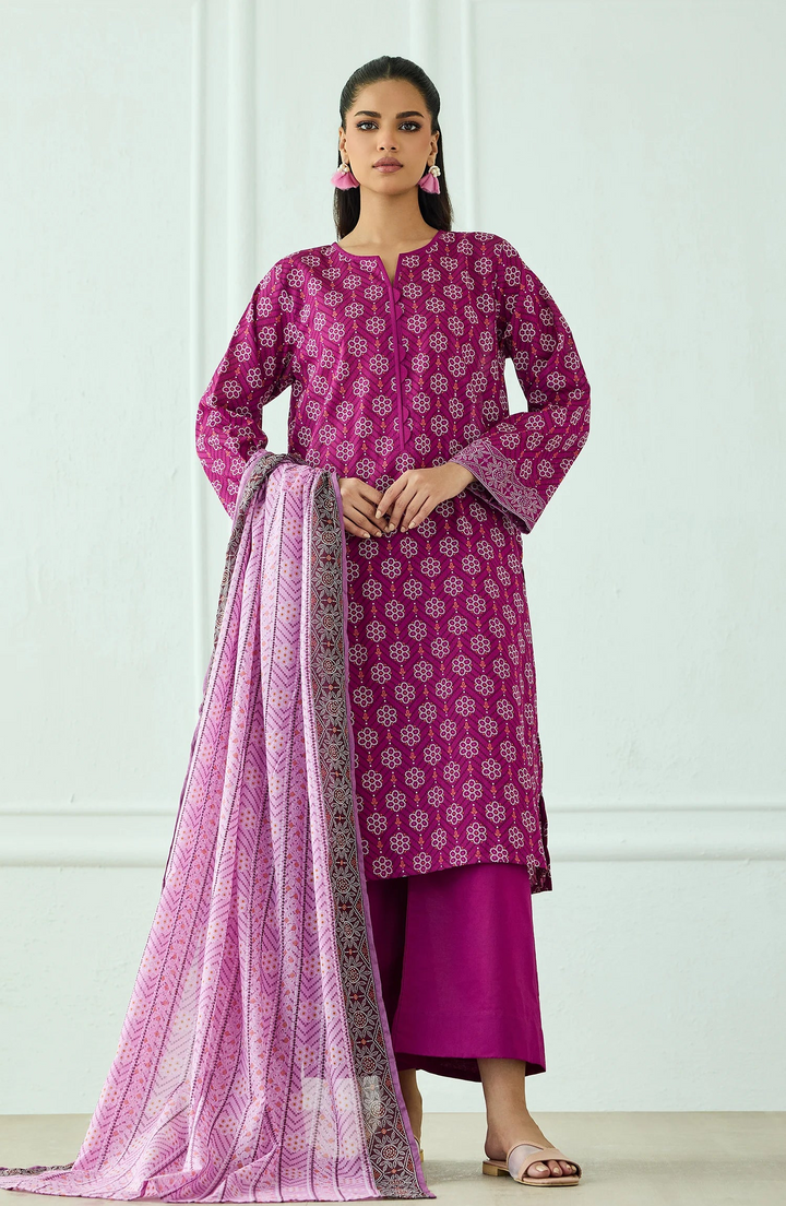 Unstitched 3 Piece Printed Lawn