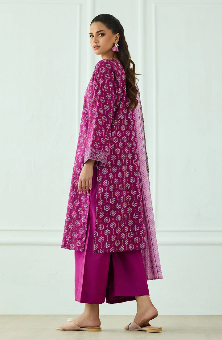Unstitched 3 Piece Printed Lawn