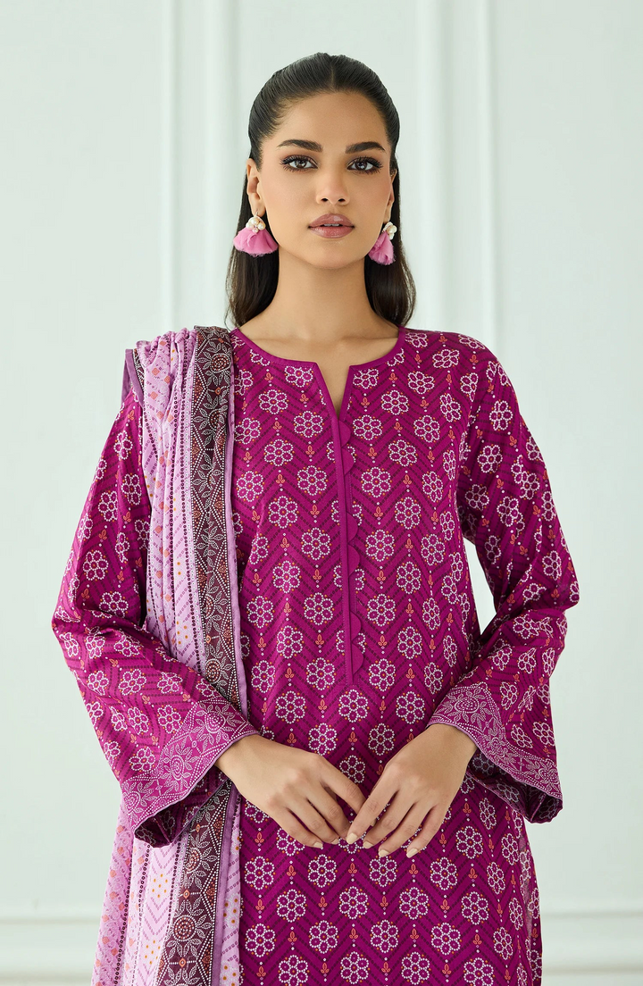 Unstitched 3 Piece Printed Lawn