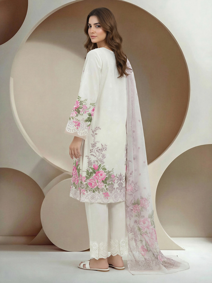 3 Piece Lawn Suit- Embroidered (Pret)
