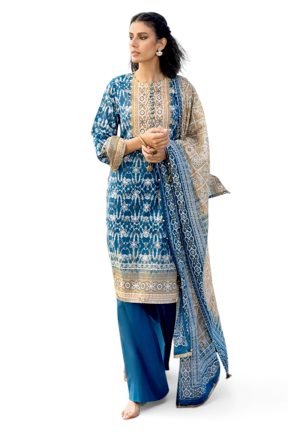 3 Piece Lacquer Printed lawn