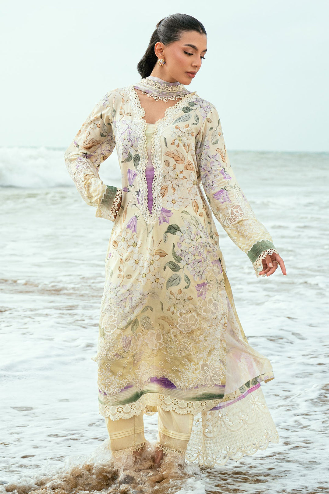 Gardenia Unstitched Embroidered Lawn