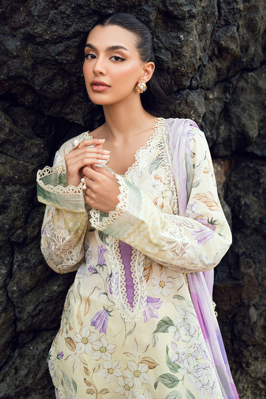 Gardenia Unstitched Embroidered Lawn