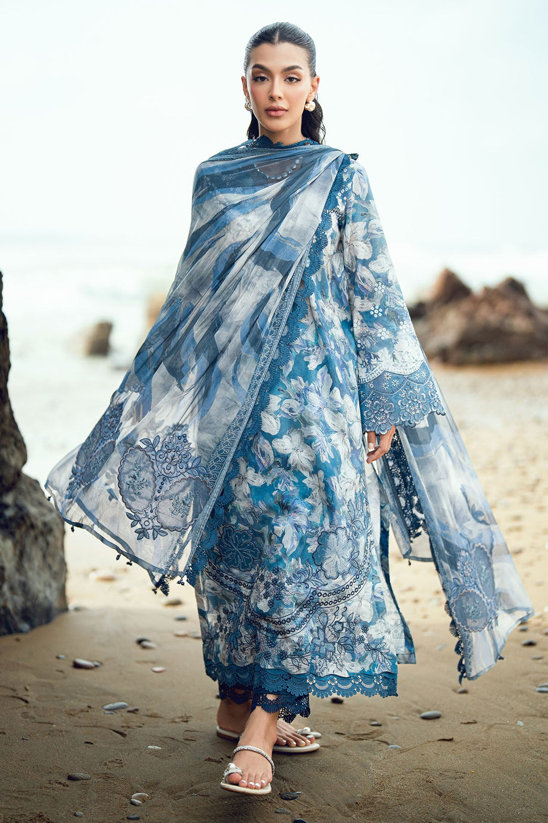 Gardenia Unstitched Embroidered Lawn