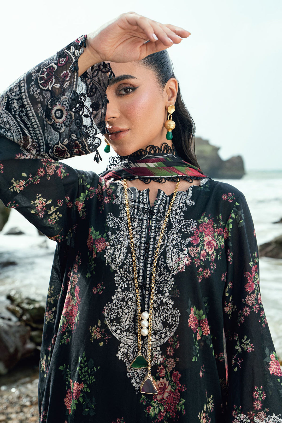 Gardenia Unstitched Embroidered Lawn