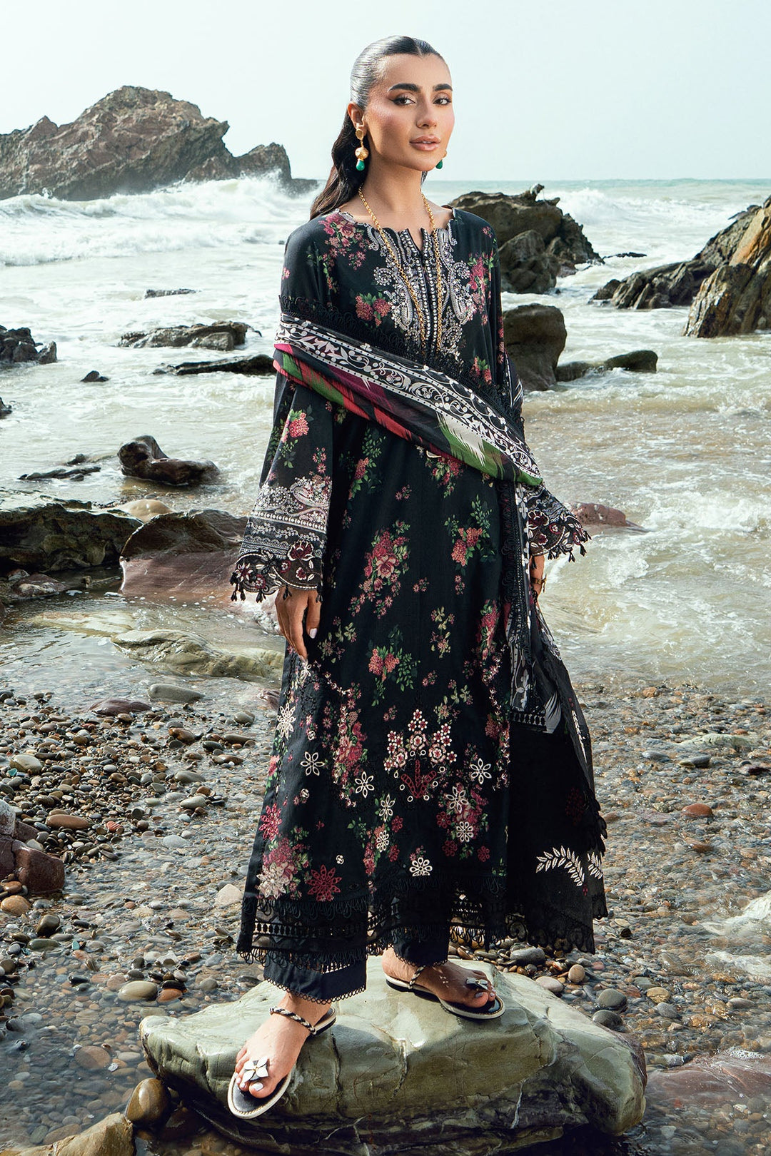 Gardenia Unstitched Embroidered Lawn