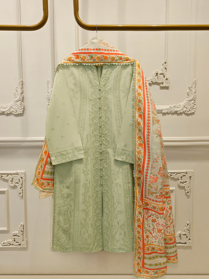 3 Piece - Embroidered Cambric Suit