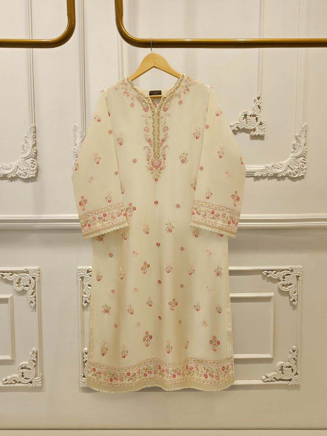 Pure Embroidered Sheesha Silk Shirt