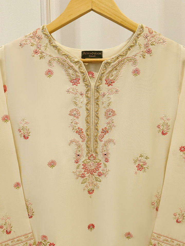 Pure Embroidered Sheesha Silk Shirt
