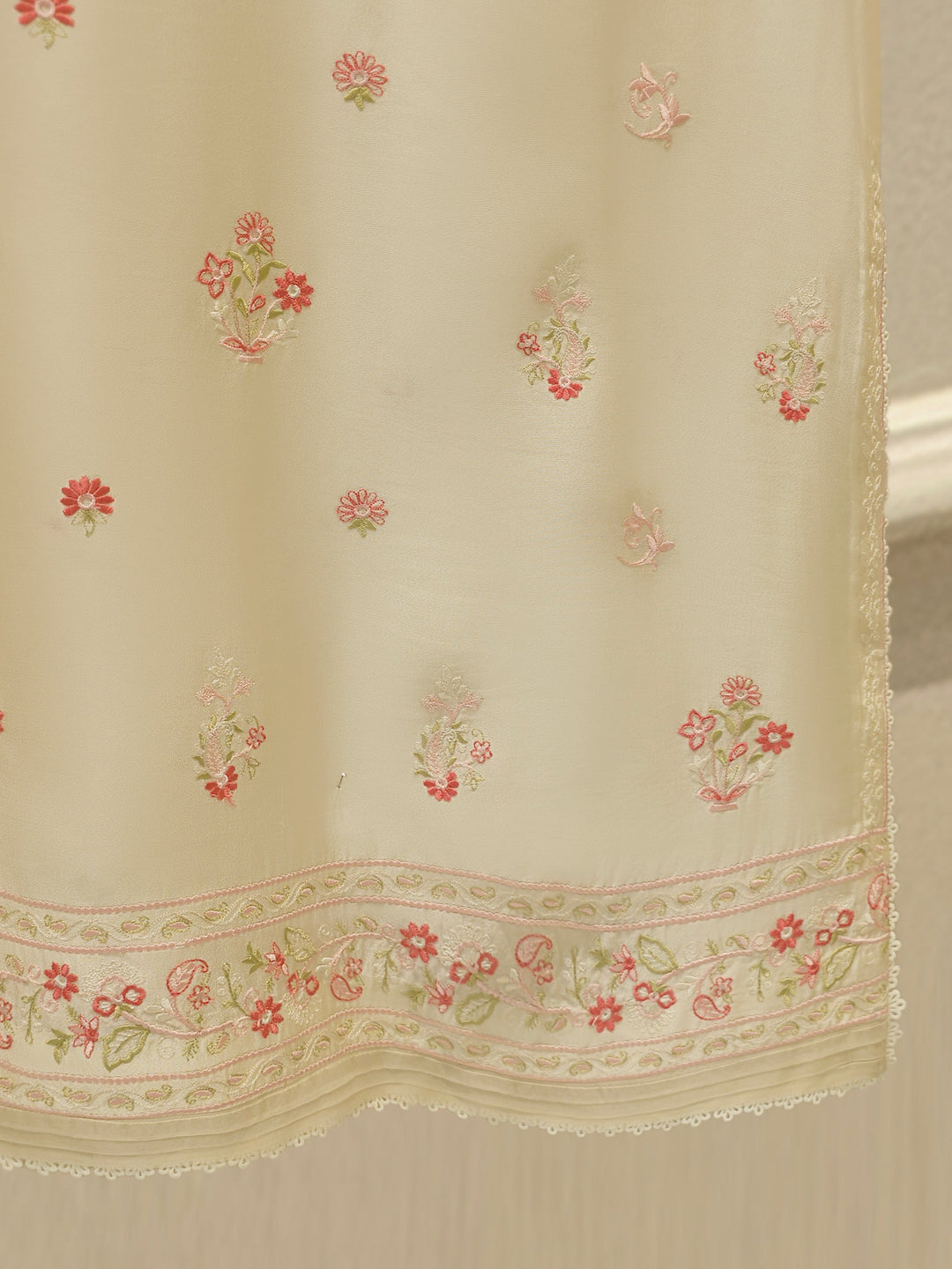 Pure Embroidered Sheesha Silk Shirt