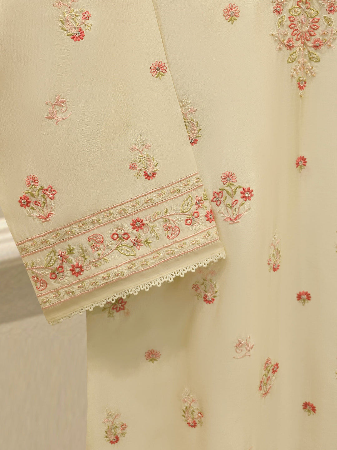 Pure Embroidered Sheesha Silk Shirt