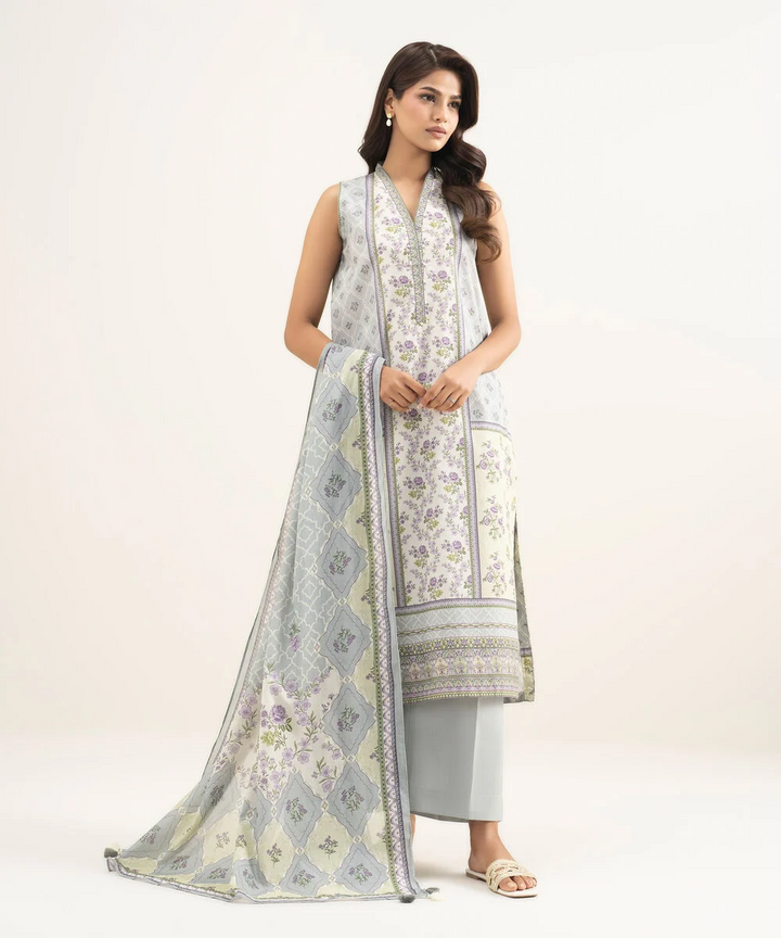 3 Piece - Printed Lawn Suit