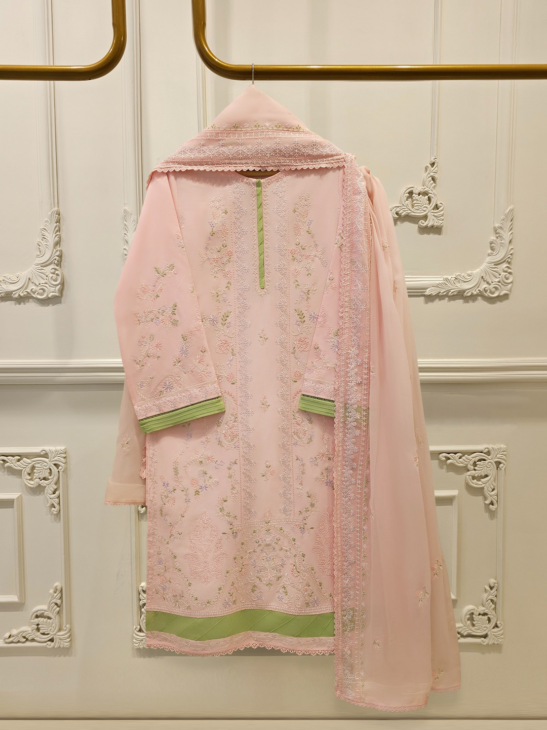 2 Piece - Embroidered Cambric Suit