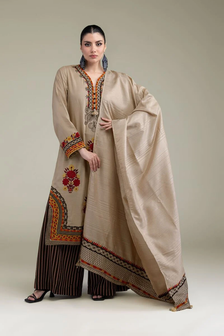 Embroidered | Raw Silk Floral Silk 3 pcs