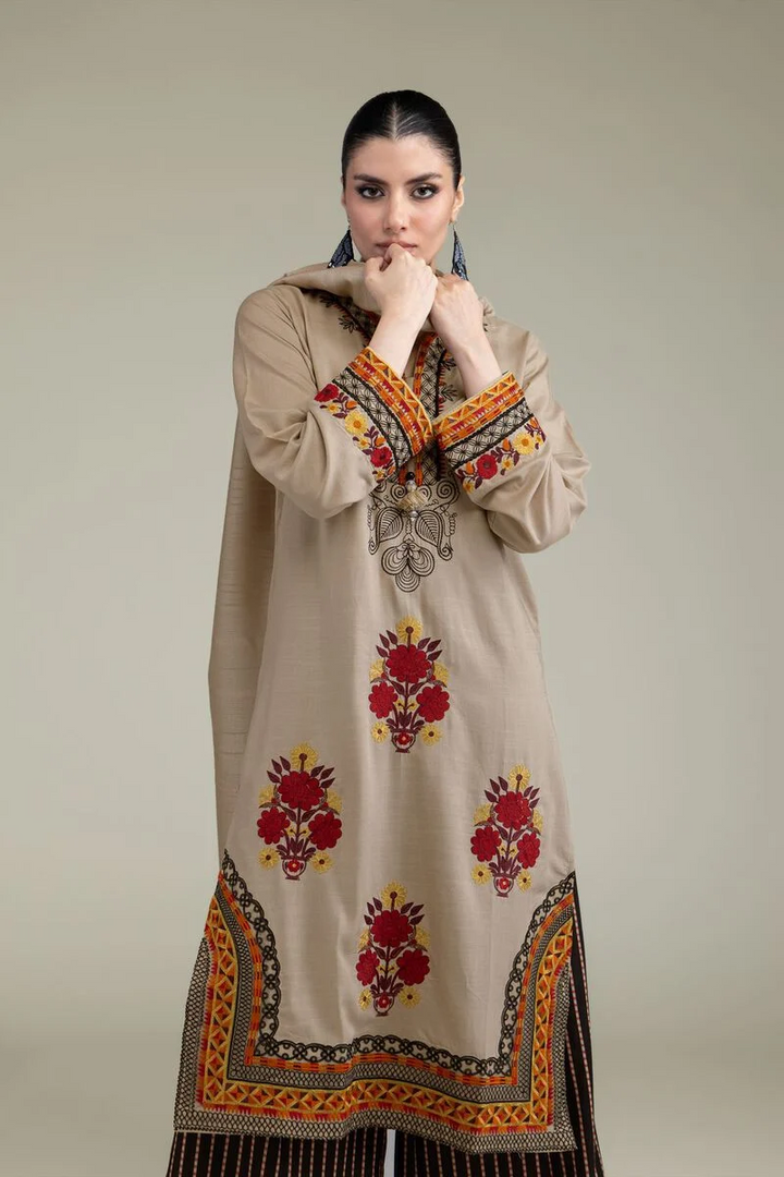 Embroidered | Raw Silk Floral Silk 3 pcs