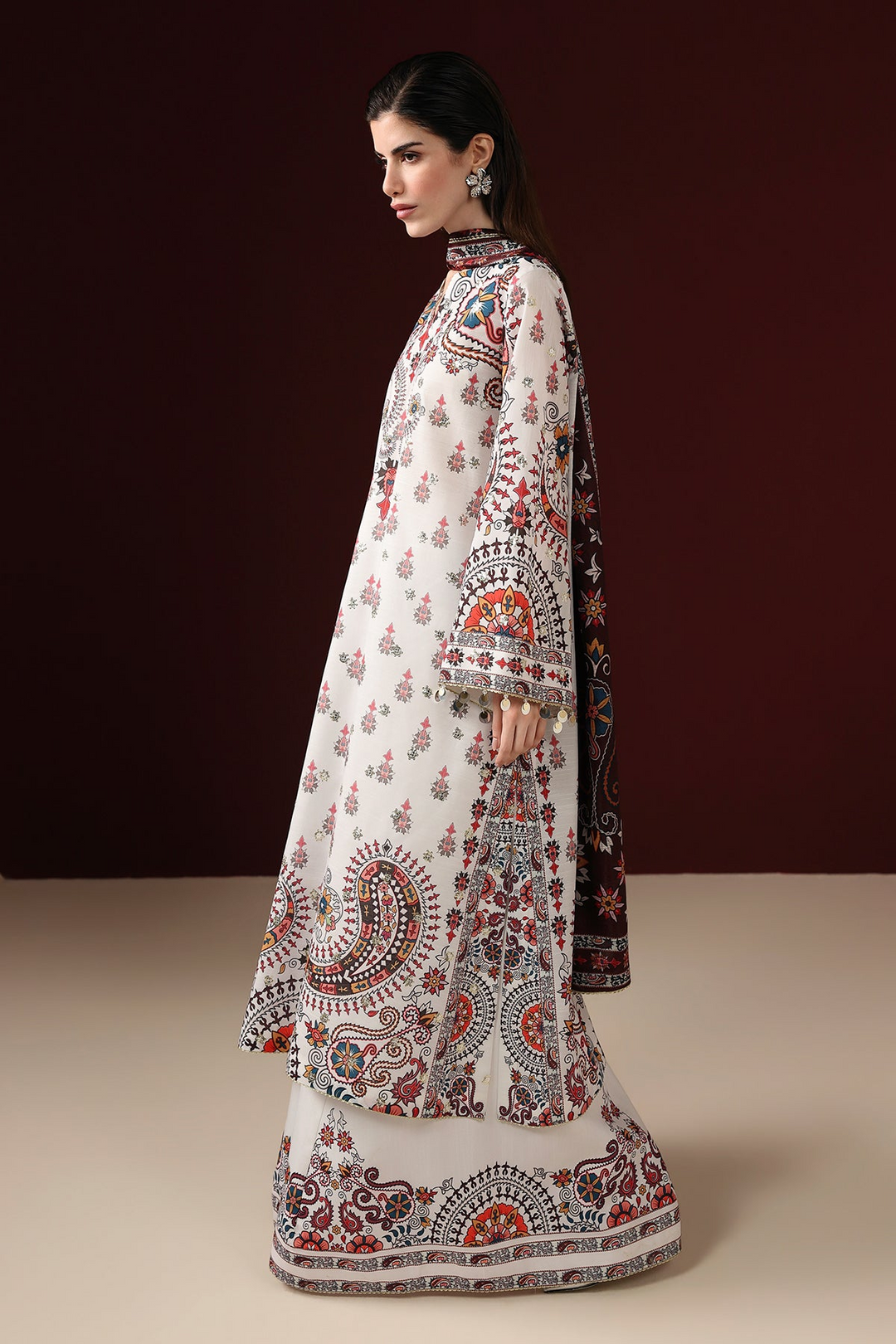 EMBROIDERED RAW SILK
