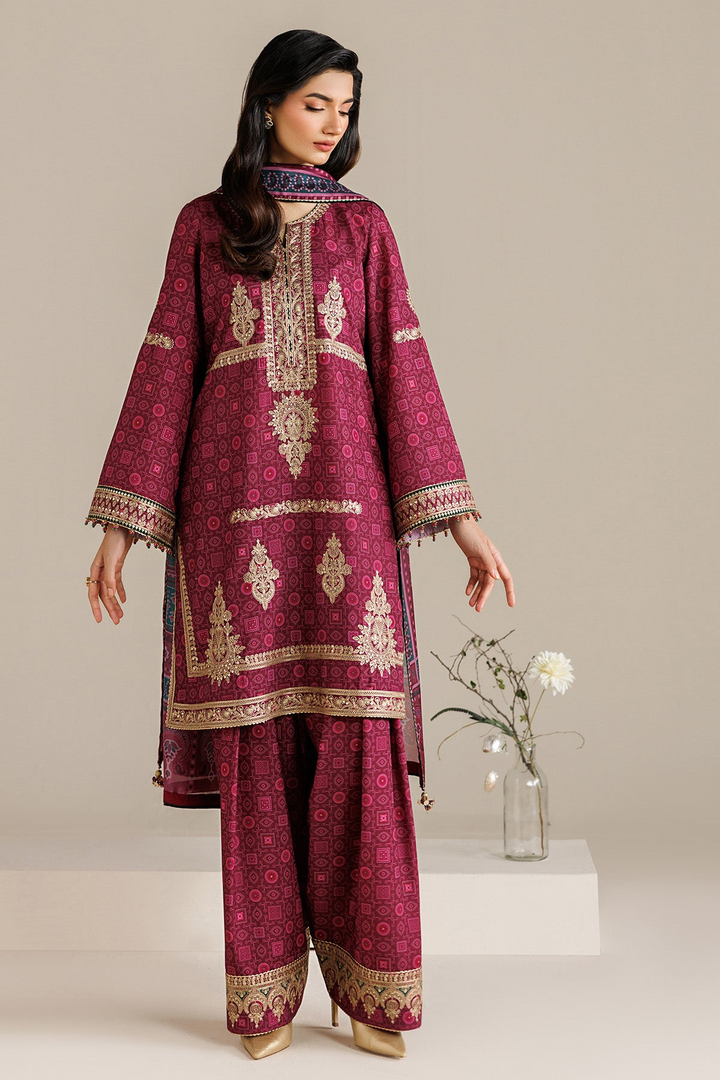 EMBROIDERED RAW SILK