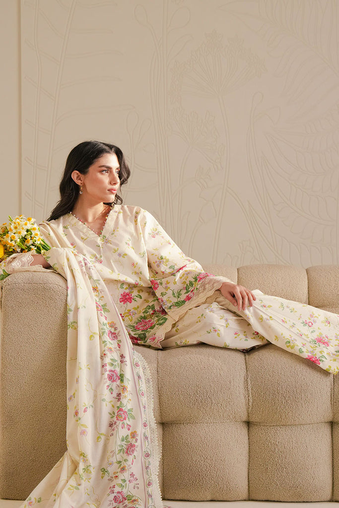 Premium Embroidered Lawn  3Pc