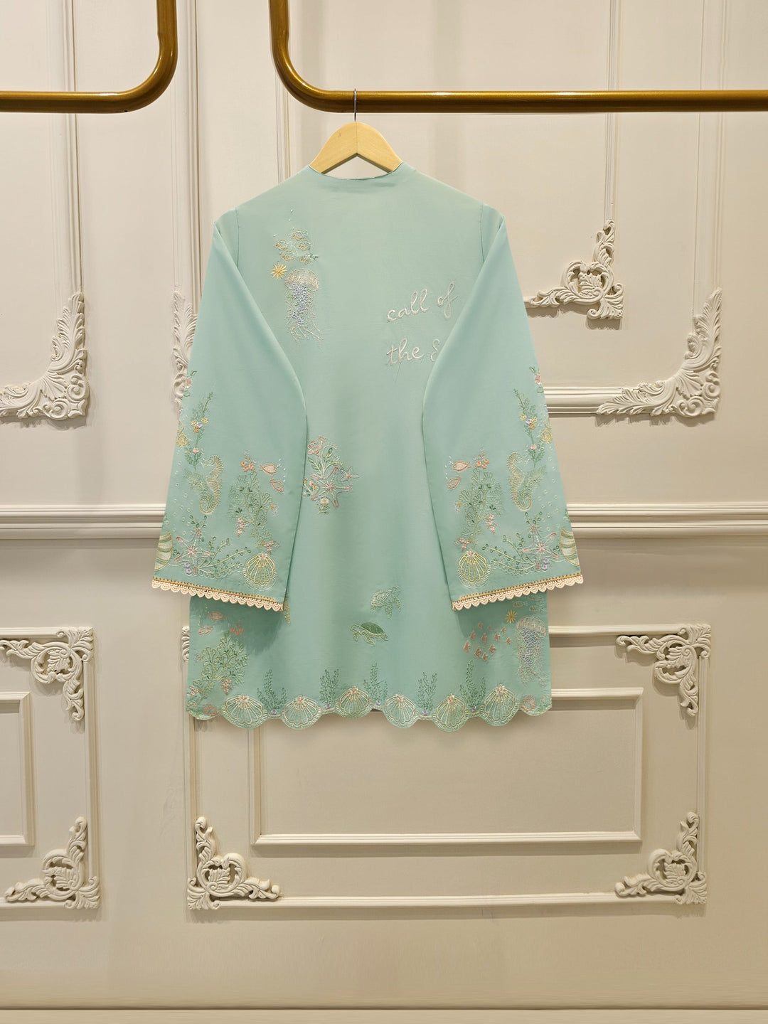 2 Piece - Embroidered Cambric Suit