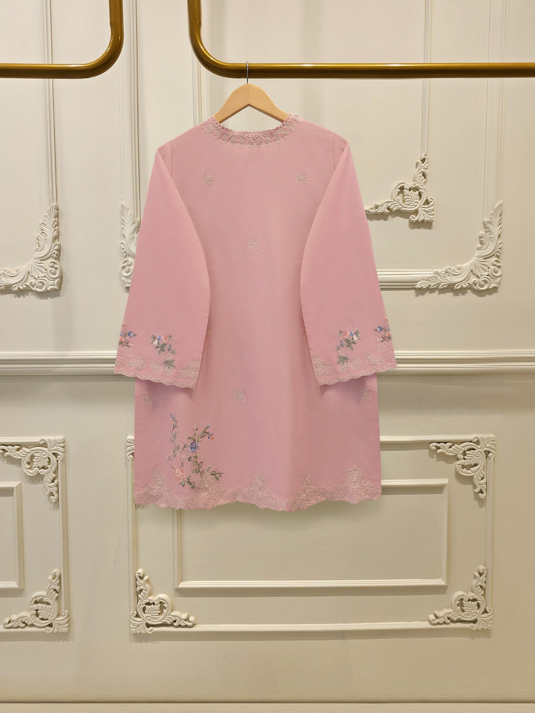 2 Piece - Embroidered Cambric Suit