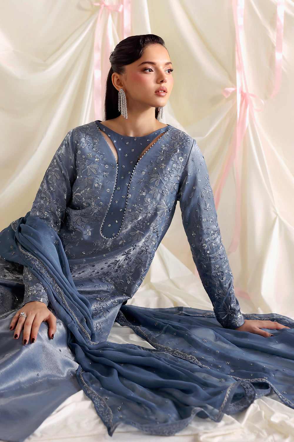 Embroidered  and Silk 3PC