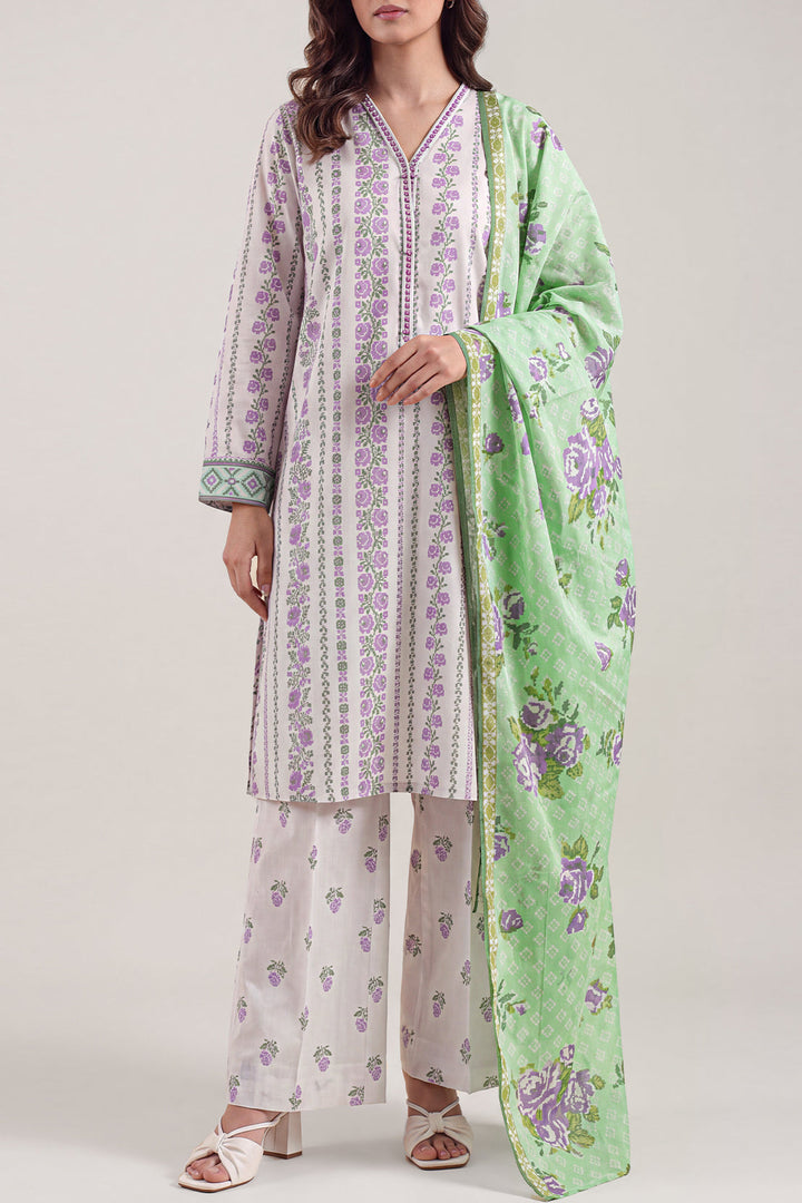 Unstitched Printed Lawn 3 Piece