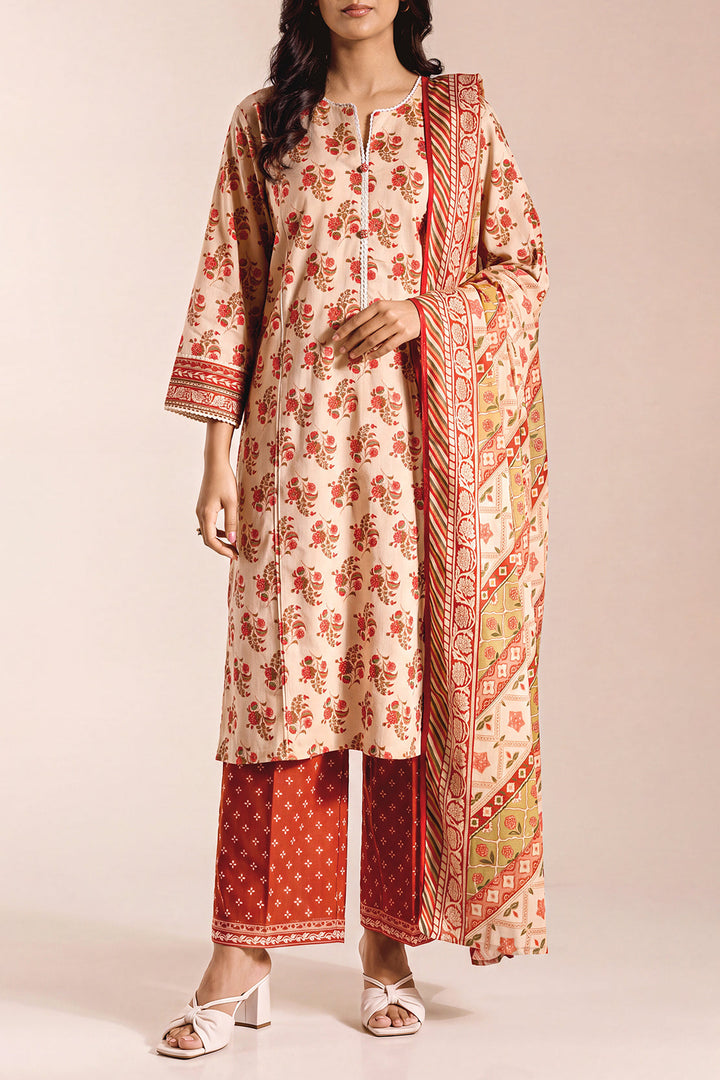 Unstitched Printed Lawn 3 Piece