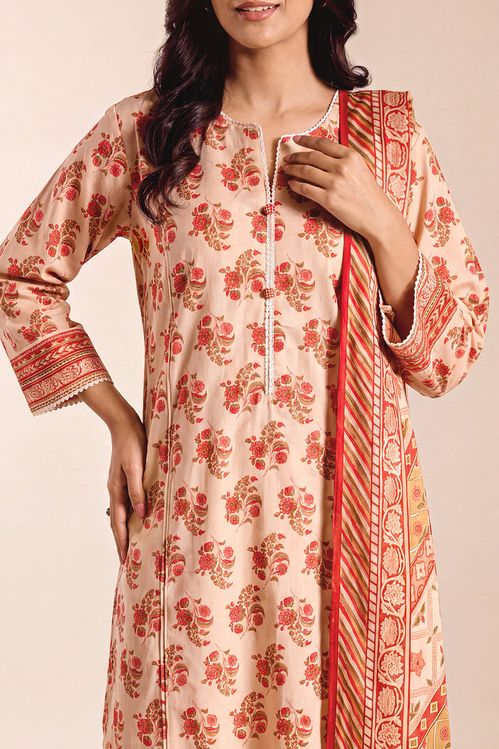 Unstitched Printed Lawn 3 Piece