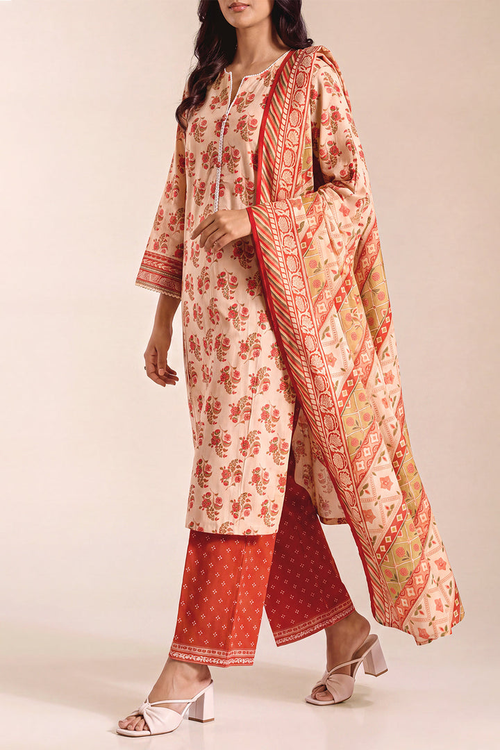 Unstitched Printed Lawn 3 Piece
