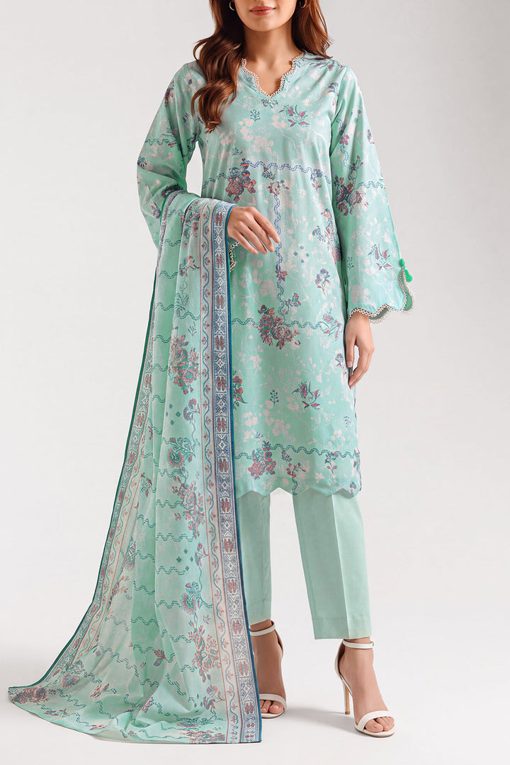 Unstitched Printed Lawn 3 Piece