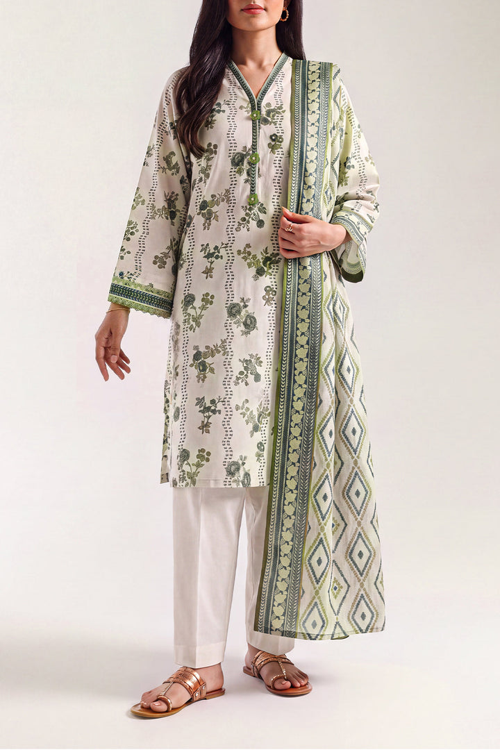 Unstitched Printed Lawn 3 Piece