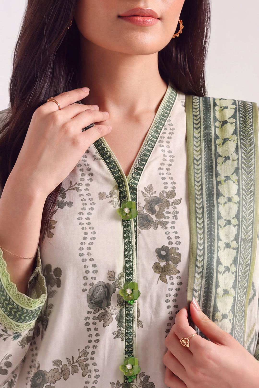 Unstitched Printed Lawn 3 Piece