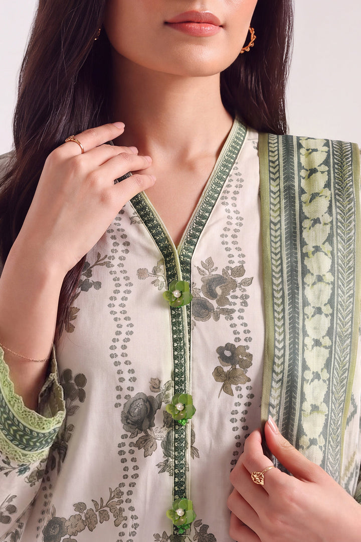 Unstitched Printed Lawn 3 Piece