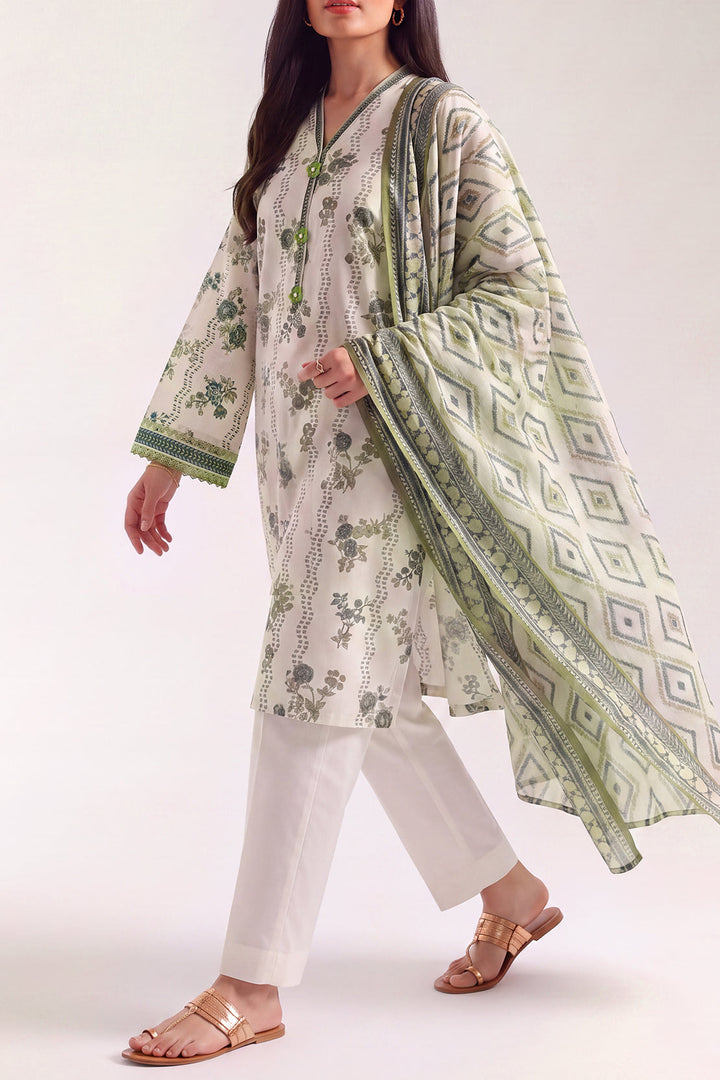 Unstitched Printed Lawn 3 Piece
